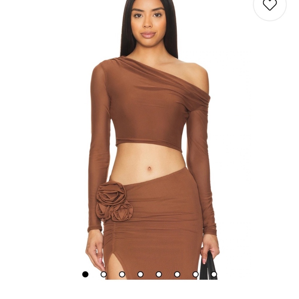AFRM Chocolate One-Shoulder Set